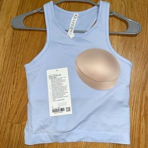 lululemon Ebb To Street Racerback Crop Tank - Pastel Blue